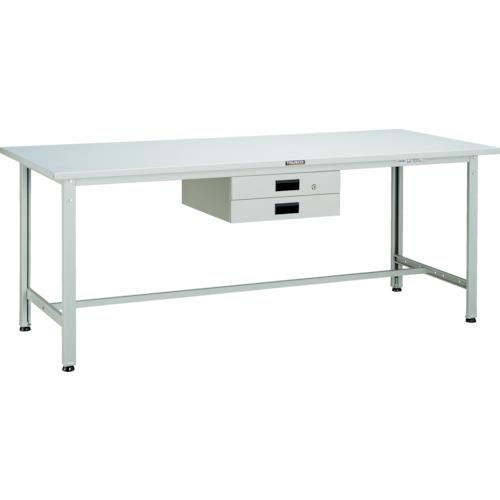 TRUSCO ( トラスコ中山 ) 軽荷重作業台(300kg)AE型 1800X750XH740 薄型2段引出付 ホワイト色 ( SAE-1800UDK2 W )|配管材料プロ トキワ