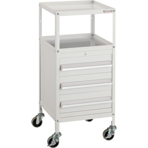 TRUSCO ( トラスコ中山 ) ミニキャビネットワゴン400X440X880LVR-424付 ホワイト ( MCW-424W )｜配管材料プロ トキワ