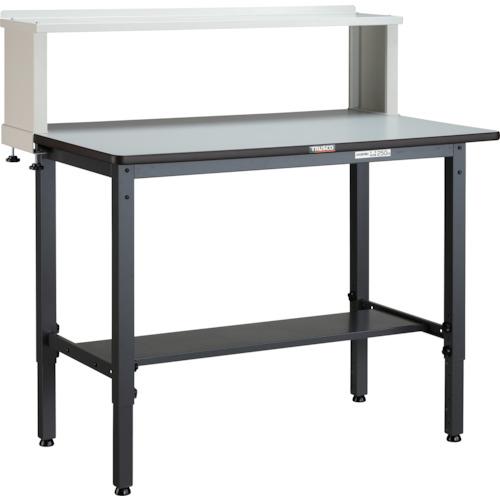 TRUSCO ( トラスコ中山 ) 軽荷重作業台高さ調節式(250kg)AWM型 900X600XH1004~1214(全高) 上棚付 ダークグレー色 ( AWMR-0960YURB )