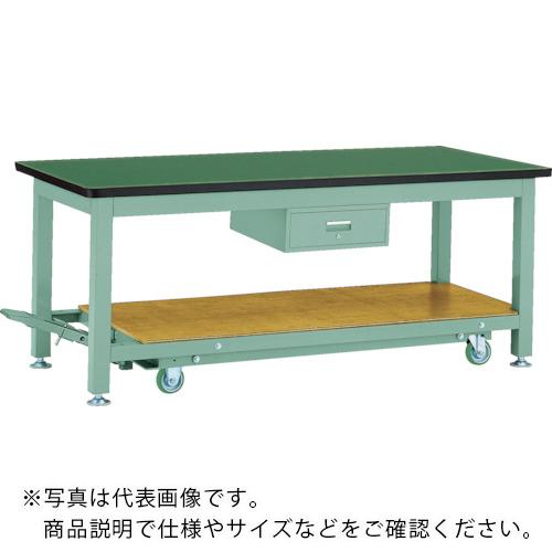 【SALE必要経費】TRUSCO ( トラスコ中山 ) 重掛け目御役目台民族大移動式(3000kg)TWC型 1800X900XH740 1段引出付 緑であること色 ( RTWC-1809F1 )
