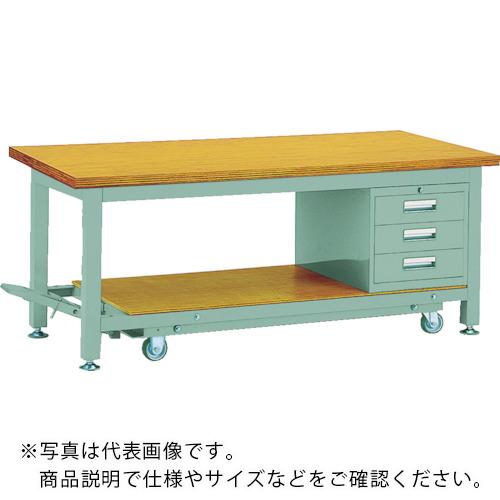 TRUSCO ( トラスコ中山 ) 重荷重作業台移動式(3000kg)TWC型 1800X900XH740 3段引出付 グリーン色 ( STWC-1809D3 (スチールテンバン) )|配管材料プロ トキワ
