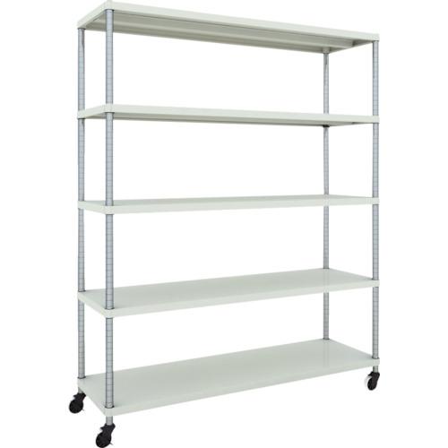 TRUSCO ( トラスコ中山 ) スチールラック フェニックスラック 1500X450 5段 U車輪付 W色 抗菌粉体塗装 ( PER-6545-U125-W )