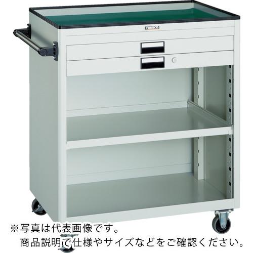 【SALE通貨価値】TRUSCO ( トラスコ中山 ) 物の具手押し車 750X500 浅型2抽き出し 幕板付 若い衆緑であること ( NTS-720P-YG )