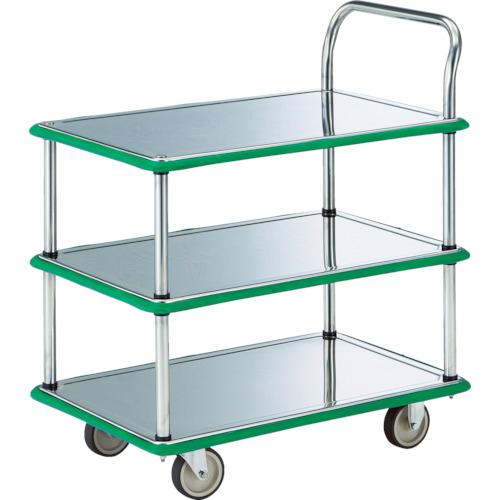 【SALE通貨価値】TRUSCO ( トラスコ中山 ) オールSUS製持ちはこぶ車 片袖3段型 740×480 省音ウレタン車 ( SUS-105NU )