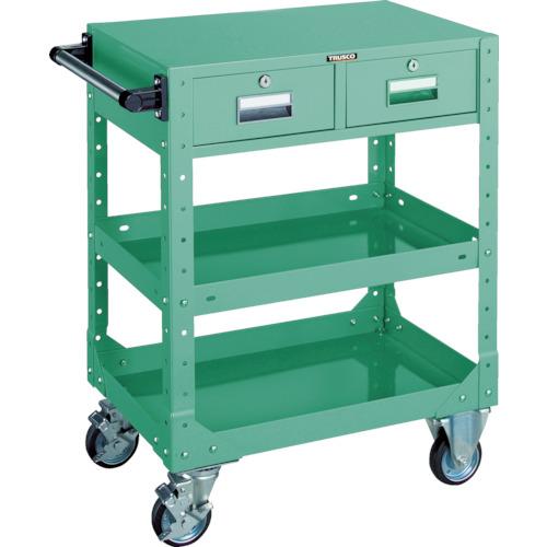 TRUSCO ( トラスコ中山 ) SR型ワゴン 600×400×H800 引出付 グリーン 緑 ( SR-3F GN(ｸﾞﾘｰﾝ) )
