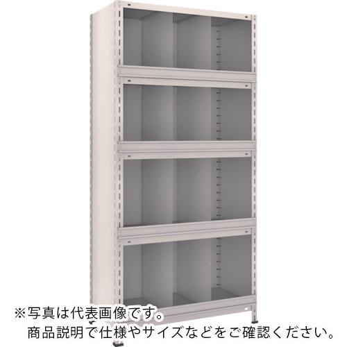 TRUSCO ( トラスコ中山 ) スチール写真製軽さ雄捻子式棚 縦中仕切り前当付 W875×D450×H1800 3列4段 ネオ薄墨色 ( 63X-55 NG(ﾈｵｸﾞﾚｰ) )
