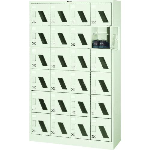【SALE価格】TRUSCO ( トラスコ中山 ) シューズケース 24人用 1050X380XH1700 棚付 窓付 ( SC-24WM (ﾀﾅｲﾀﾂｷ) )
