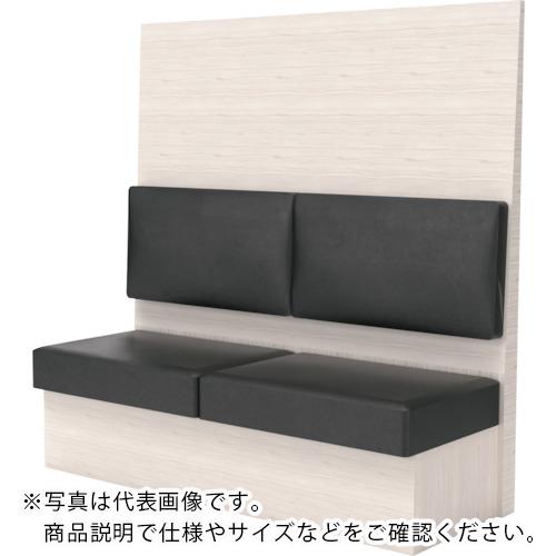 TRUSCO ( トラスコ中山 ) ミーティングベンチシングル H1500XW1800XD510木目ホワイト 生地レザーブラック ( MBS56WLBK )