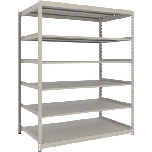 TRUSCO ( トラスコ中山 ) スチールラック 薄板ラック(棚板分割タイプ、耐荷重100Kg)1500×875×H1800 6段単体 ネオグレー ( UL-6596 NG )