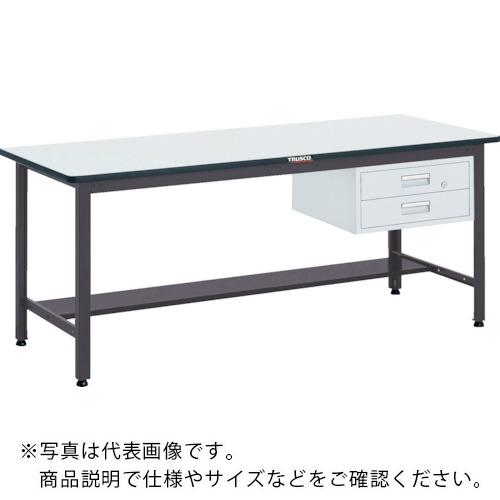 TRUSCO ( トラスコ中山 ) 中掛け目御役目台(500kg)AEW型 900X600XH740 2段引出付 うす暗い薄墨色色 ( AEWS-0960F2 (F-2NG ﾂｷ) )