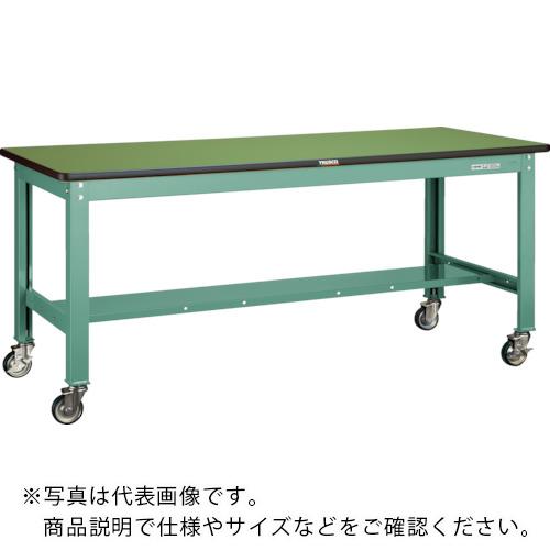TRUSCO ( トラスコ中山 ) 中荷重作業台(300kg)HW型 1800X900XH831 φ100ウレタンキャスター付 グリーン色 緑 ( SHW-1809CU100 GN )|配管材料プロ トキワ