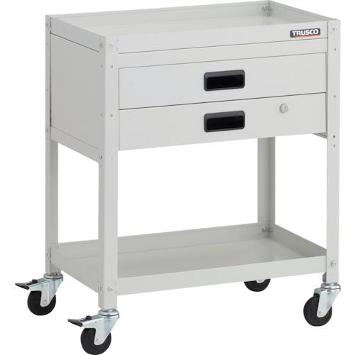 【SALE通貨価値】TRUSCO ( トラスコ中山 ) 物の具手押し車 ラビットワゴン 600X400XH740 2段引出付 天然ゴム拷問台 白いこと ( RBW-762X-W )