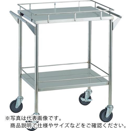 TRUSCO ( トラスコ中山 ) ステンレスワゴン 抗菌SUSワゴン 上下手摺付 両ハンドル 450X300 ( KSCW-4A )｜配管材料プロ トキワ