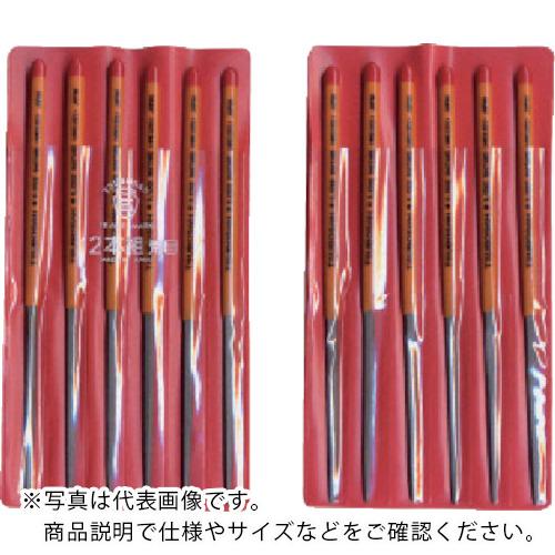 ツボサン 組ヤスリ 12本組 腹丸 荒目 ( HM012-01 )