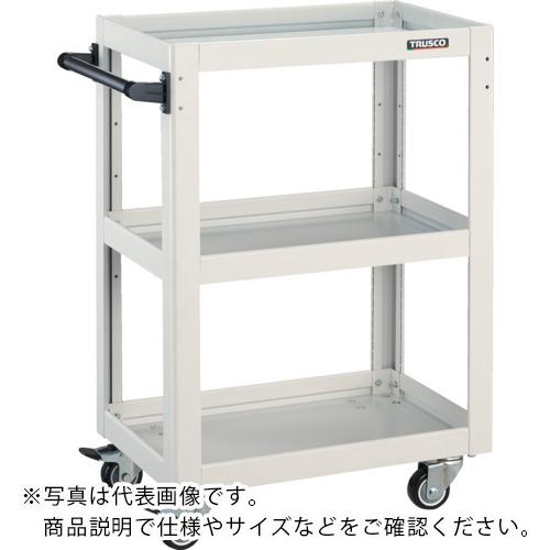TRUSCO ( トラスコ中山 ) 物の具手押し車 海豚 高さ合わせる式 W600 4輪自在 白いこと ( DLWS-A963J-W )