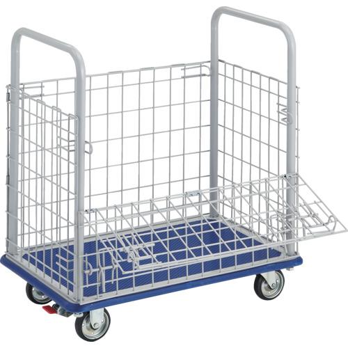 TRUSCO ( トラスコ中山 ) プレス製台車 ドンキーカート 金網付 740×480 ストッパー付 ( 107NS )