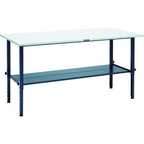 TRUSCO ( トラスコ中山 ) 軽荷重作業台高さ調節式(150kg)AEM型 1800X900XH650~950 下棚2枚付 ダークグレー色 ( SAEM-1809LT2 DG )