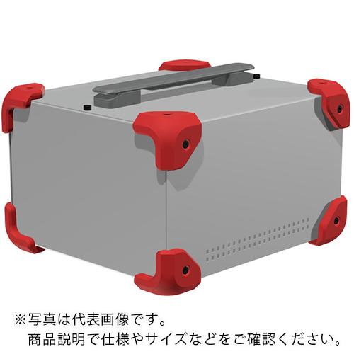 タカチ ( タカチ電機工業 ) コーナーガード付ケース メタリックシルバー/レッド ( MCG21-14-24SR ) (株)タカチ電機工業 【メーカー取寄】