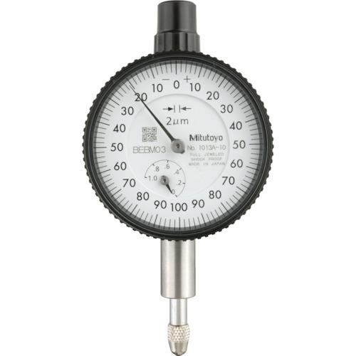 MITUTOYO 小形ダイヤルゲージ(耳金付裏ぶたタイプ) 測定範囲0~1mm 最小表示0.002mm 目盛仕様0-100-0 測定力1.5N以下 ( 1013A-10 )