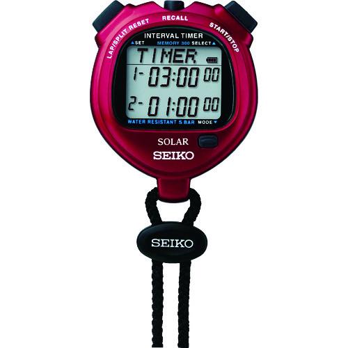 SEIKO ストップウオッチソーラー インターバル メタリックレッド ( SVAJ103 )