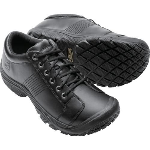 KEEN 防滑 レザー コックシューズ ピーティーシー オックスフォード ブラック 27cm ( 1006980-270 )