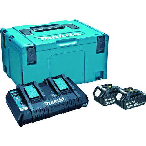 マキタ バッテリ\u0026申し受ける器書き割り パワーソースキット1 18V 6.0Ah (バッテリBL1860B×2・申し受ける器DC18RD・入れもの(マック風呂敷き包み手あい3)付) ( A-61226 )