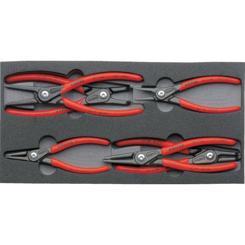 KNIPEX 6本組 細かいスナップリングプライヤーセット ウレタン御盆 ( 002001V02 )