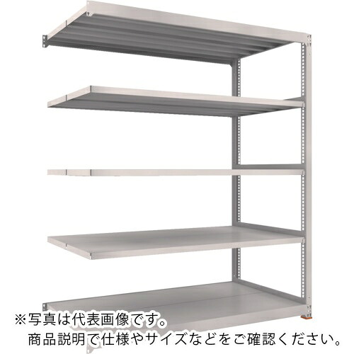 TRUSCO ( トラスコ中山 ) M3型中量棚 H2100 連結型 免震樹脂ベース付 ネオグレー ( M3-73125BSFC NG )
