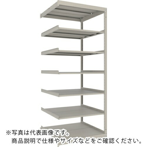 TRUSCO ( トラスコ中山 ) スチールラック 薄板ラック(棚板分割タイプ、耐荷重100Kg)900×875×H2100 7段連結 ネオグレー ( UL-7397B NG )