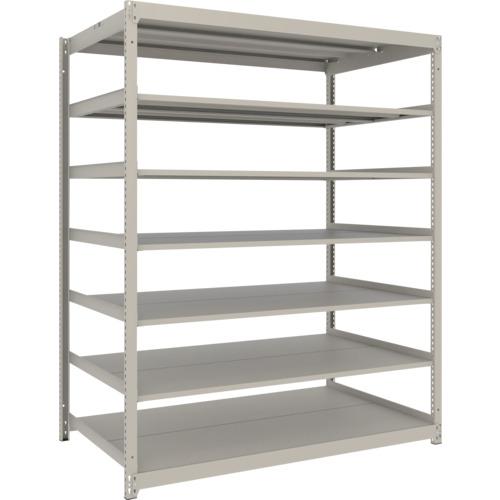 TRUSCO ( トラスコ中山 ) スチールラック 薄板ラック(棚板分割タイプ、耐荷重100Kg)1500×595×H1800 7段単体 ネオグレー ( UL-6567 NG )