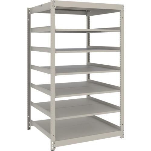 TRUSCO ( トラスコ中山 ) スチールラック 薄板ラック(棚板分割タイプ、耐荷重100Kg)1200×875×H1500 7段単体 ネオグレー ( UL-5497 NG )
