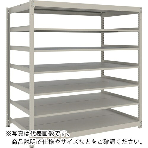 TRUSCO ( トラスコ中山 ) スチールラック 薄板ラック(棚板分割タイプ、耐荷重100Kg)1500×875×H1500 7段単体 ネオグレー ( UL-5597 NG )