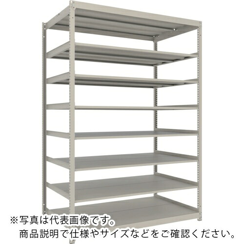 TRUSCO ( トラスコ中山 ) スチール写真仕合わせ 薄板仕合わせ(棚板取りわける手合い、耐荷重100Kg)1500×875×H2100 8段単体 ネオ薄墨色 ( UL-7598 NG )
