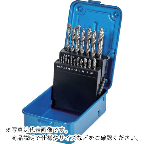 TRUSCO ( トラスコ中山 ) ハイスストレートドリル 19本組セット(スチールケース付) ( TSHD-19SET )