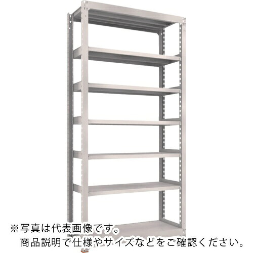 TRUSCO ( トラスコ中山 ) スチールラック M5型中量棚 1200×471×H2400 7段 単体 免震樹脂ベース付 ネオグレー ネオグレー ( M5-8457SFC NG )