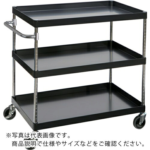 TRUSCO ( トラスコ中山 ) 物の具手押し車 アリゾナ州の州都手押し車 省音 900X600XH880 3段 黒いこと ( PEW-993-BK )