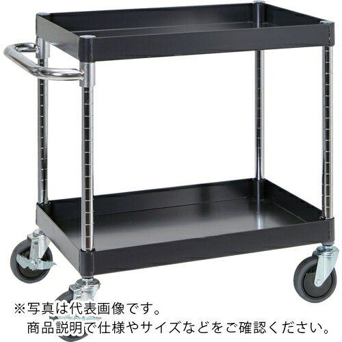 TRUSCO ( トラスコ中山 ) 物の具手押し車 アリゾナ州の州都手押し車 省音 750X500XH600 2段 黒いこと ( PEW-672-BK )
