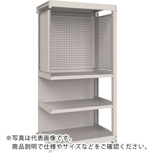 【SALE通貨価値】TRUSCO ( トラスコ中山 ) M3中量棚 背板付き添い人 W1200XD595XH1800 中棚2段 パンチングパネル付 かかわり合い ( M3-6364-IPP3-SGB )