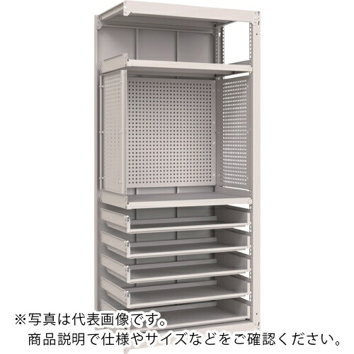【SALE通貨価値】TRUSCO ( トラスコ中山 ) M3中量棚 背板付 W900XD595XH2100 中棚2段横すべり棚5段 パンチングパネル付 かかわり合い ( M3-U7364-IPP3-SL35-SGB )