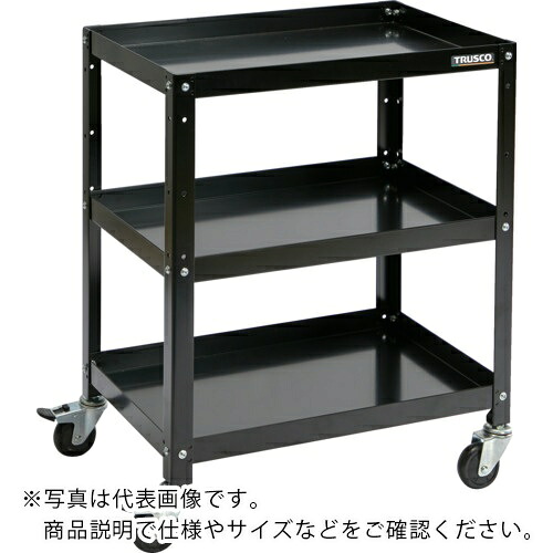 TRUSCO ( トラスコ中山 ) ツールワゴン ラビットワゴン 600×400 ゴム車輪 ブラック ( RBW-863 BK )