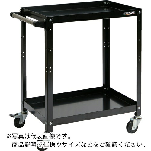 TRUSCO ( トラスコ中山 ) ツールワゴン ラビットワゴン 700×450 ハンドル付 ゴム車輪 ブラック ( RBW-672H BK )