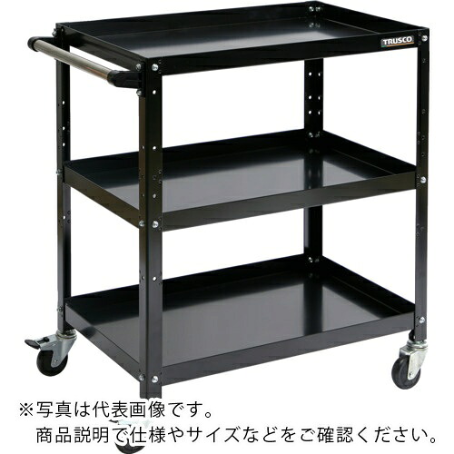 TRUSCO ( トラスコ中山 ) 物の具手押し車 ラビットワゴン 700×450 手持ち部分付 天然ゴム拷問台 黒いこと ( RBW-873H BK )
