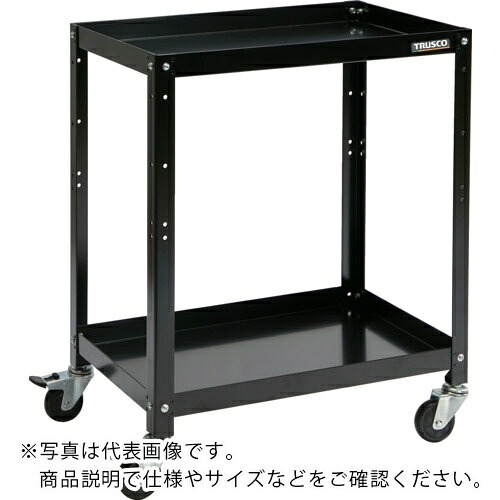 TRUSCO ( トラスコ中山 ) ツールワゴン ラビットワゴン 600×400 ゴム車輪 ブラック ( RBW-662 BK )