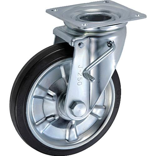 UKAI ( 岐阜産研工業（ウカイ） ) 中荷重用キャスター ストッパー付旋回(自在)金具 JBタイプ ゴム 車輪径250mm ( SJB-250 )