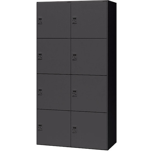 NAIKI ( ナイキ ) パーソナルロッカー CW型 8人用 ブラック ダイヤル錠 ( CW-0918PLD8-BB ) (株)ナイキ 【メーカー取寄】