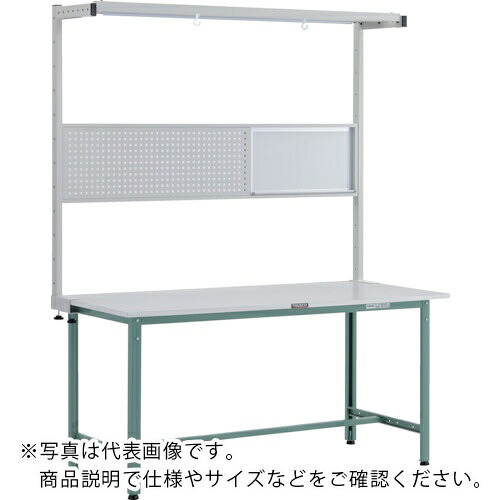 TRUSCO ( トラスコ中山 ) 軽荷重作業台(300kg)AE型 1500X900XH1948(全高) ツールハンガーフルセット付 グリーン色 ( RAE-1509THFS ) トラスコ中山(株) 【メーカー取寄】