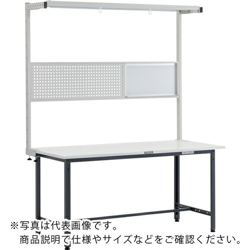 TRUSCO ( トラスコ中山 ) 軽荷重作業台(300kg)AE型 1500X900XH1948(全高) ツールハンガーフルセット付 ダークグレー色 ( AE-1509THFS DG ) トラスコ中山(株) 【メーカー取寄】