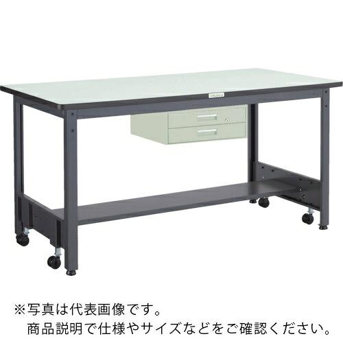 TRUSCO ( トラスコ中山 ) 中荷重作業台(500kg)CFW型 1200X600XH740 2段引出付 ダークグレー色 ( CFWP-1260F2 ) トラスコ中山(株) 【メーカー取寄】