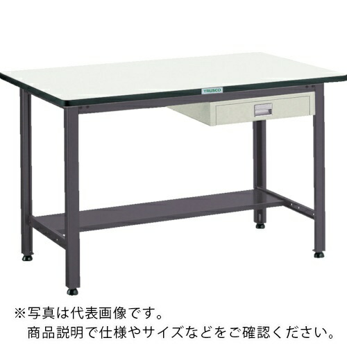 TRUSCO ( トラスコ中山 ) 中荷重作業台(500kg)AEW型 1800X750XH740 薄型1段引出付 ダークグレー色 ( AEWP-1875UDC1 (ﾀﾞｯﾌﾟﾃﾝﾊﾞﾝ) ) トラスコ中山(株) 【メーカー取寄】