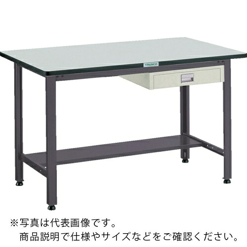 【SALE通貨価値】TRUSCO ( トラスコ中山 ) 中掛け目やり方台(500kg)AEW型 1500X750XH740 薄型1段引出付 うす暗い薄墨色色 ( AEWR-1575UDC1 (ﾘﾉﾘｭｰﾑﾊﾞﾘﾃﾝﾊﾞﾝ) ) 【製造業者取寄】